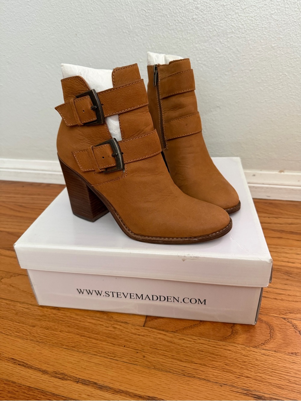 Steve Madden Trevor, cognac ankle boots